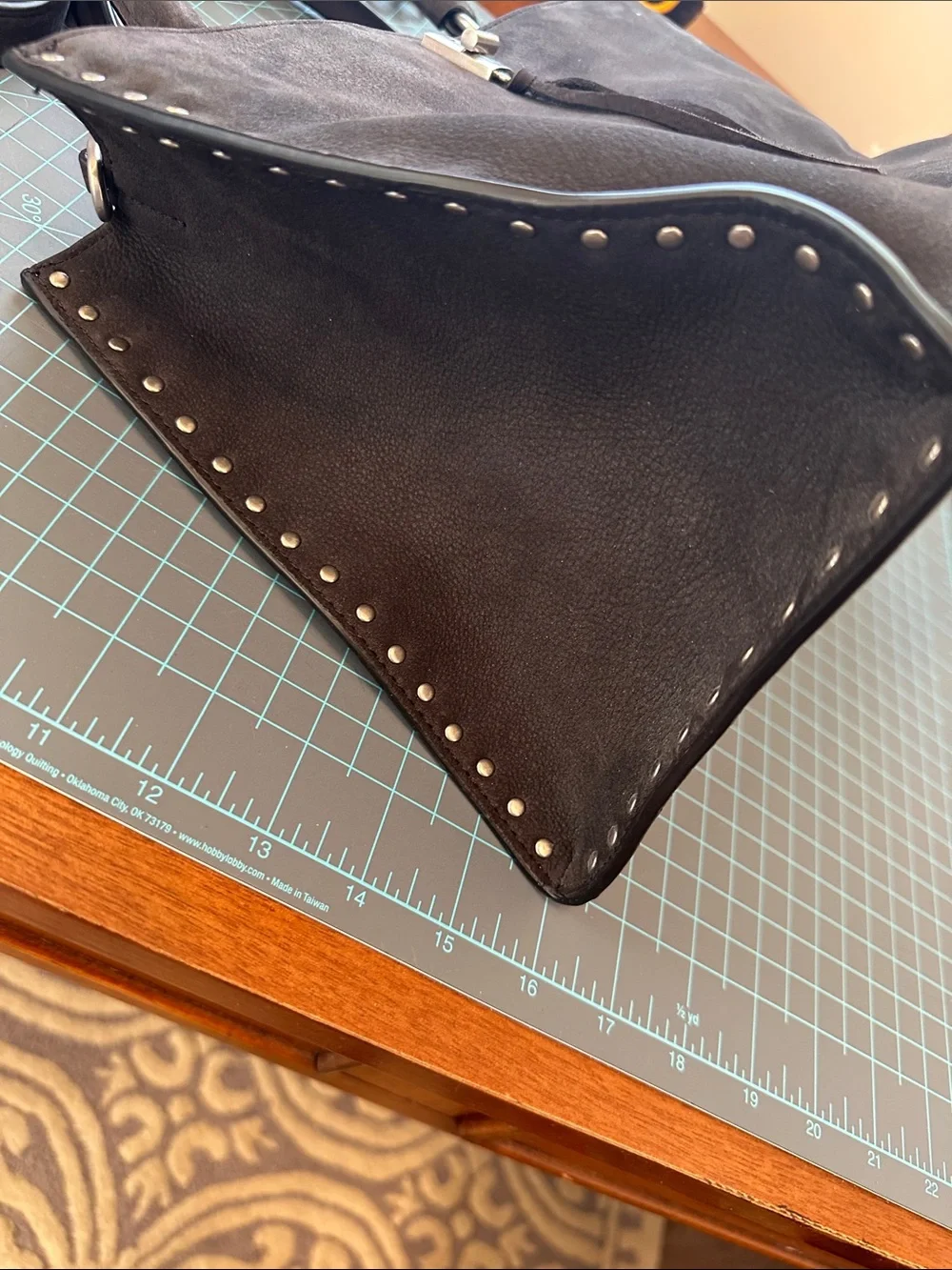 Rebecca Minkoff Black suede  Stud-Trimmed Women's Leather Tote - Picture 4 of 9